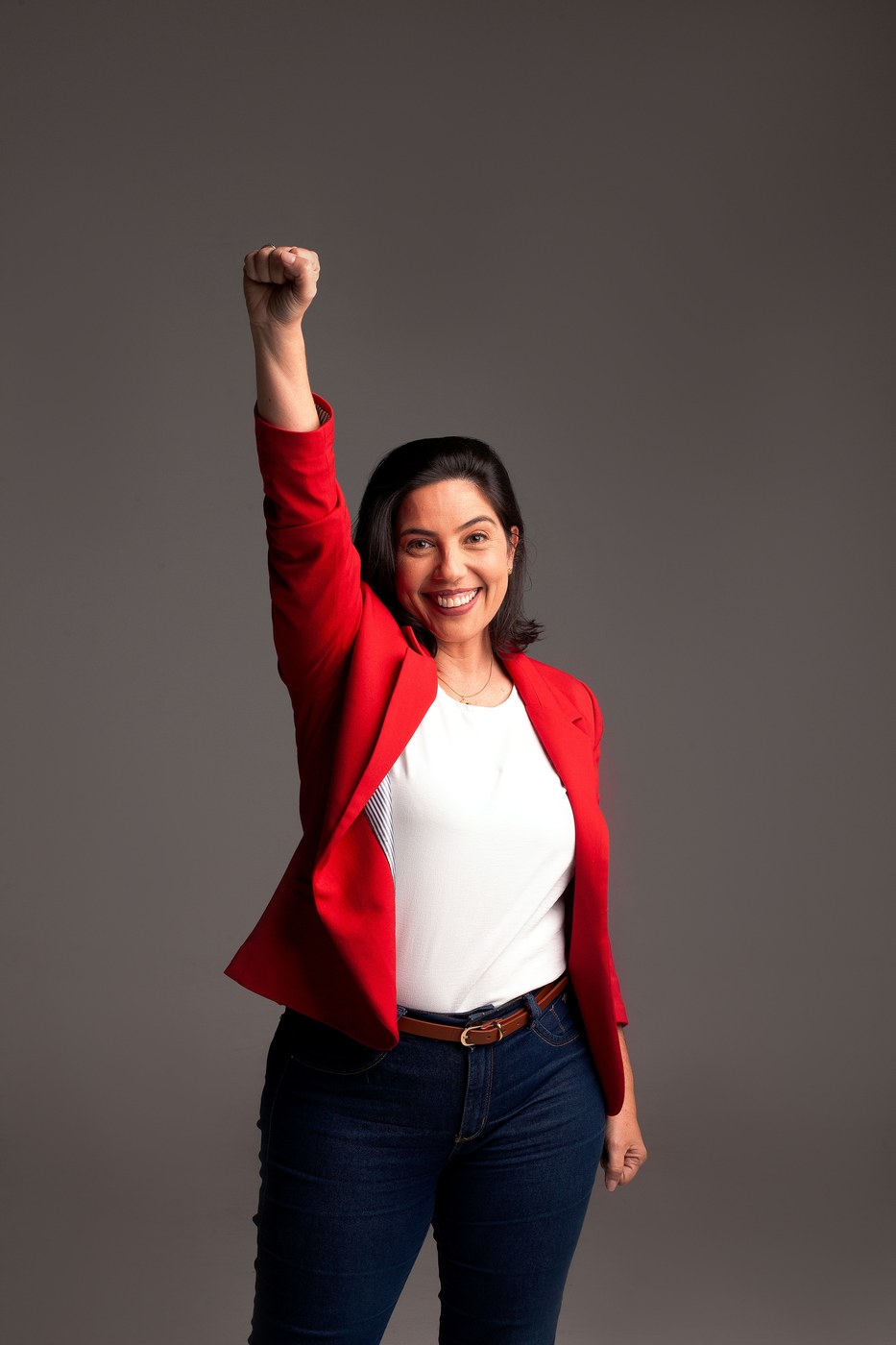 Juliana Fraga em ato de campanha